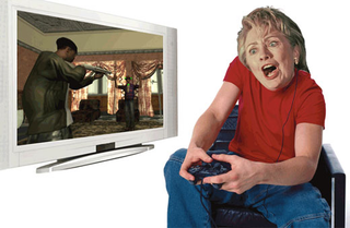 Illustration for article titled Hillary, Caught in a Grimace, Might Not Approve of Video Games